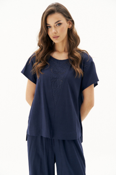 Брючный костюм из льняного полотна с вышивкой Fantazia Mod 4835 - фото 2