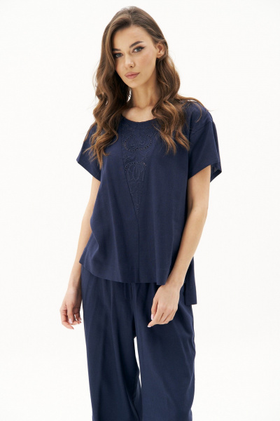 Брючный костюм из льняного полотна с вышивкой Fantazia Mod 4835 - фото 5