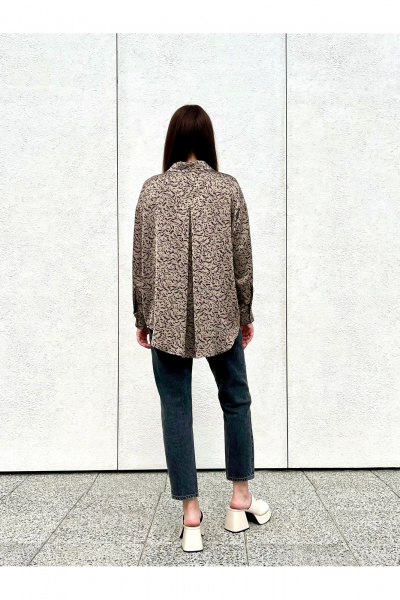 Атласная рубашка-блуза с длинным рукавом и пуговицами i3i Fashion 531 - фото 3