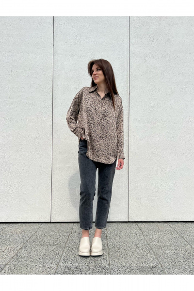 Атласная рубашка-блуза с длинным рукавом и пуговицами i3i Fashion 531 - фото 1