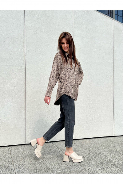 Атласная рубашка-блуза с длинным рукавом и пуговицами i3i Fashion 531 - фото 2