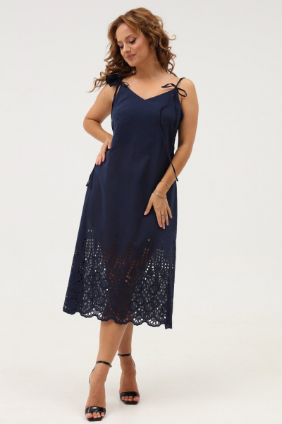 Легкое хлопковое платье-сарафан на завязках с рельефами Angelina & Сompany 1111 - фото 9