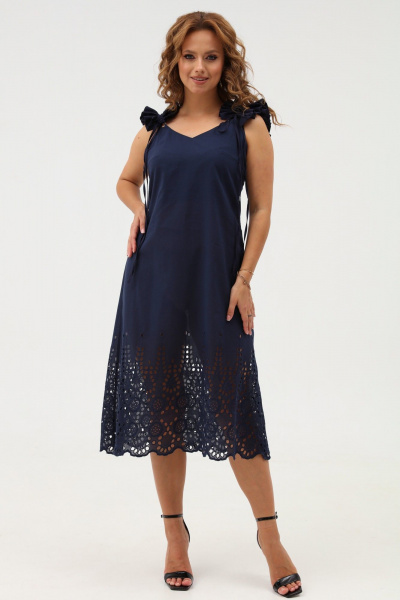 Легкое хлопковое платье-сарафан на завязках с рельефами Angelina & Сompany 1111 - фото 7