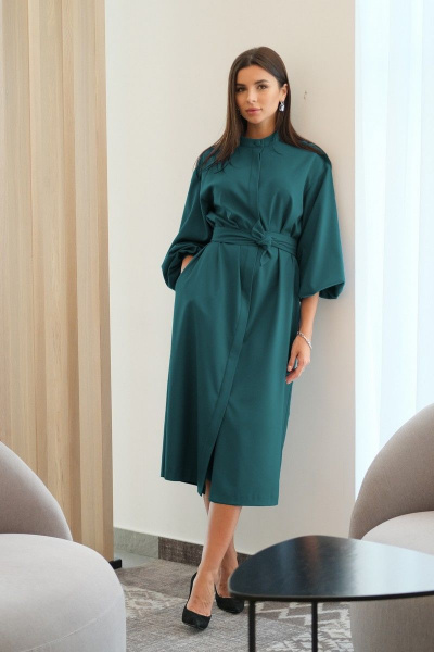 Платье LadisLine 1266 изумрудный - фото 4