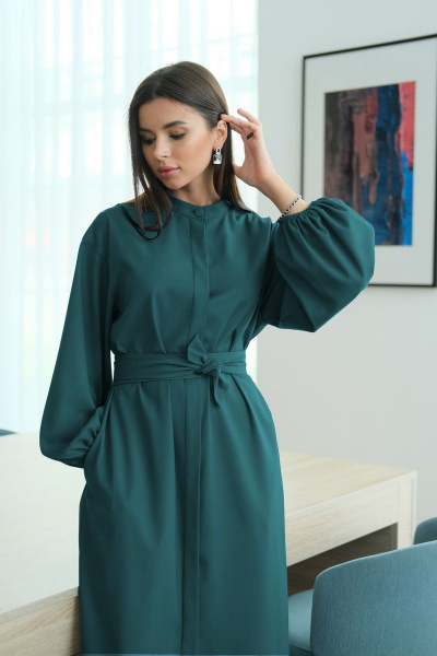 Платье LadisLine 1266 изумрудный - фото 3