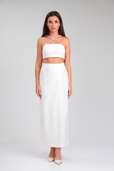 Короткий корсетный топ на бретелях накрест для вечерних и повседневных образов TANYA NOVACHUK 6.005/WT - фото 11