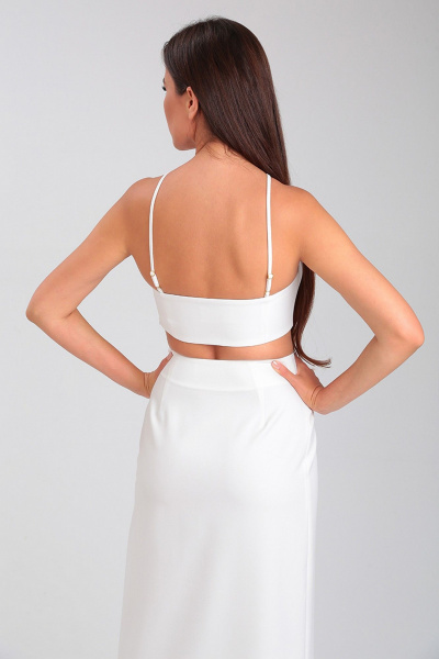 Короткий корсетный топ на бретелях накрест для вечерних и повседневных образов TANYA NOVACHUK 6.005/WT - фото 9