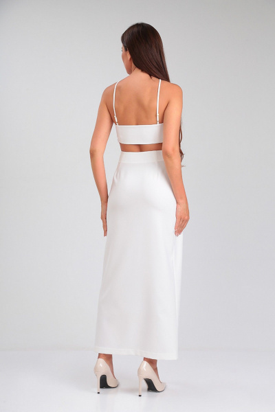 Короткий корсетный топ на бретелях накрест для вечерних и повседневных образов TANYA NOVACHUK 6.005/WT - фото 4