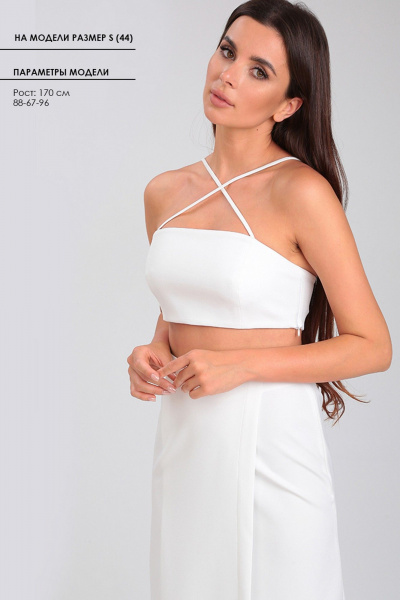 Короткий корсетный топ на бретелях накрест для вечерних и повседневных образов TANYA NOVACHUK 6.005/WT - фото 12