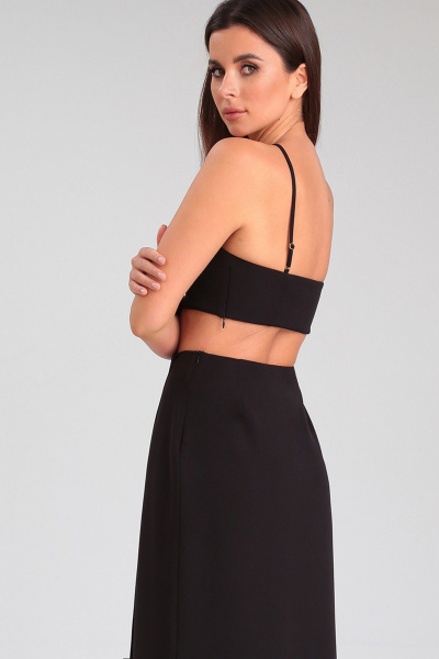 Короткий корсетный топ на бретелях накрест для стильных образов TANYA NOVACHUK 6.005/BK - фото 18