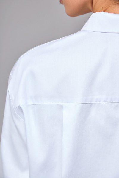 Белая сатиновая оверсайз рубашка с классическим воротником TANYA NOVACHUK 6.001/WT - фото 11