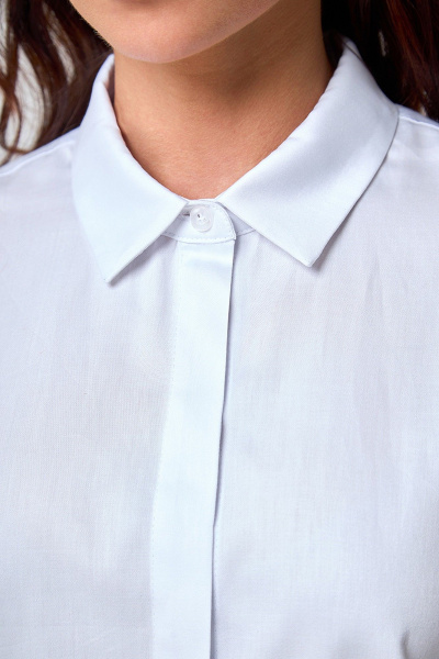 Белая сатиновая оверсайз рубашка с классическим воротником TANYA NOVACHUK 6.001/WT - фото 9