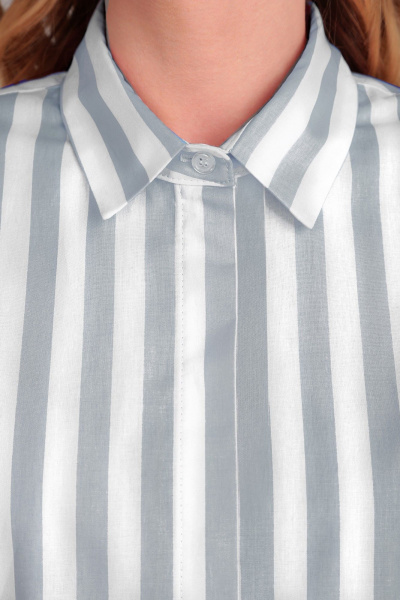 Серая полосатая оверсайз рубашка из хлопка TANYA NOVACHUK 6.002/GR - фото 6