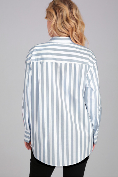 Серая полосатая оверсайз рубашка из хлопка TANYA NOVACHUK 6.002/GR - фото 2