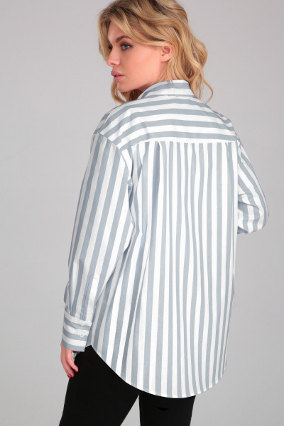Серая полосатая оверсайз рубашка из хлопка TANYA NOVACHUK 6.002/GR - фото 3