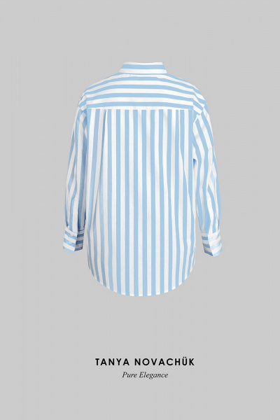 Оверсайз рубашка в полоску из хлопка для делового стиля TANYA NOVACHUK 6.002/LBL - фото 10