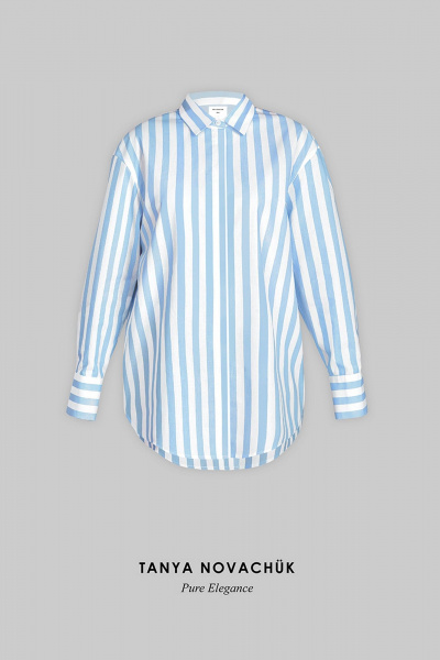 Оверсайз рубашка в полоску из хлопка для делового стиля TANYA NOVACHUK 6.002/LBL - фото 9