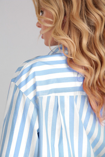 Оверсайз рубашка в полоску из хлопка для делового стиля TANYA NOVACHUK 6.002/LBL - фото 4