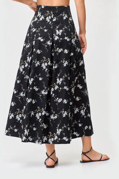 Белая хлопковая юбка с цветочным принтом и складками TANYA NOVACHUK 2.001/BK - фото 12