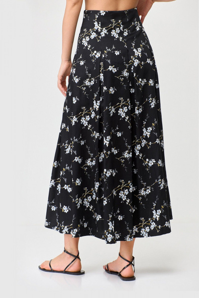 Белая хлопковая юбка с цветочным принтом и складками TANYA NOVACHUK 2.001/BK - фото 11