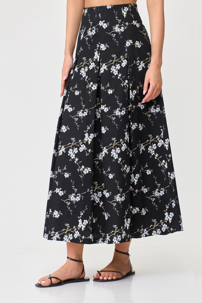 Белая хлопковая юбка с цветочным принтом и складками TANYA NOVACHUK 2.001/BK - фото 10