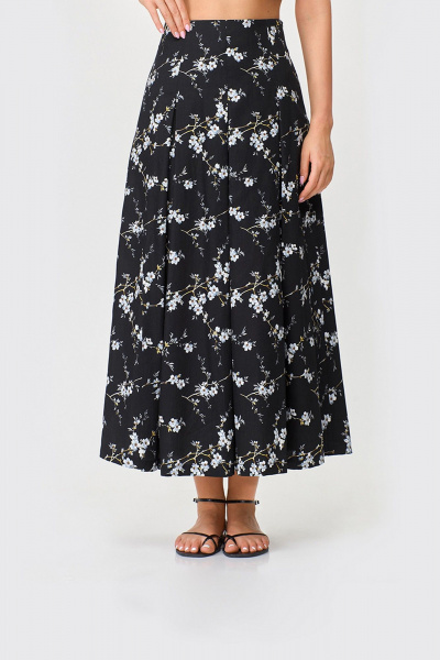 Белая хлопковая юбка с цветочным принтом и складками TANYA NOVACHUK 2.001/BK - фото 9