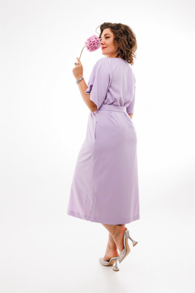 Классическое летнее платье за колено с фестонами Anelli 1391 лаванда - фото 7