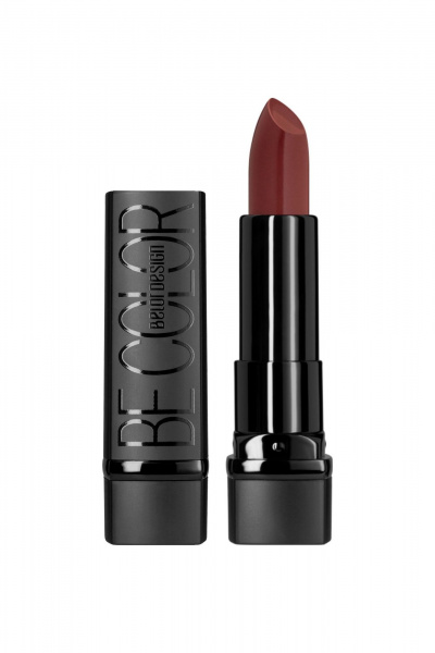 Помада коричневая кремовая глянцевая насыщенная для губ Belor Design BE COLOR тон 135 темный шоколад - фото 1