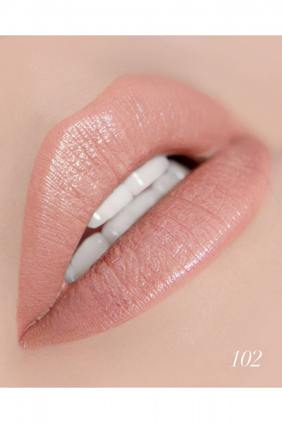 Помада бежевый с глянцевым эффектом, насыщенный цвет Belor Design BE COLOR тон 102 кремовый - фото 2