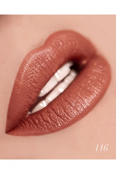 Помада коричневого цвета с насыщенным и глянцевым эффектом Belor Design BE COLOR тон 116 мускатный орех - фото 2