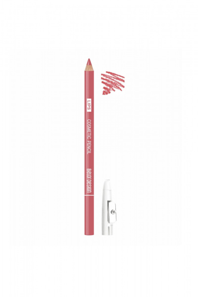 Контурный карандаш для губ розовый с натуральными восками Belor Design Lips cosmetic pencil тон 41 роза - фото 1