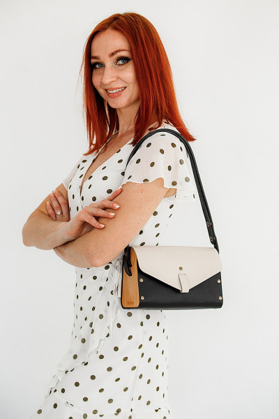 Кожаная сумка через плечо, бежевый, натуральная кожа Because NIKOL-BEZH - фото 7