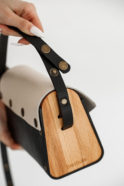 Кожаная сумка через плечо, бежевый, натуральная кожа Because NIKOL-BEZH - фото 2