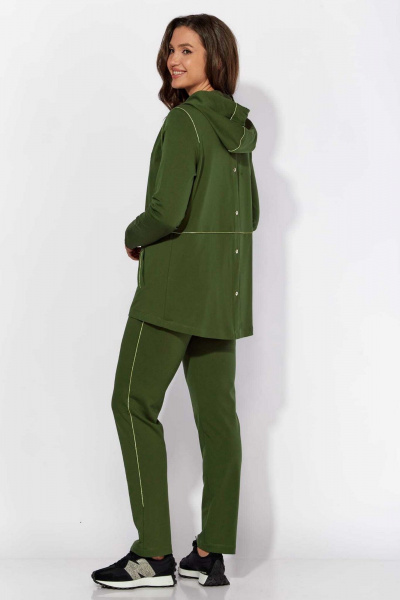 Брюки и ветровка из трикотажа, зеленый, комфортный комплект TAiER 1209-1 олива - фото 6