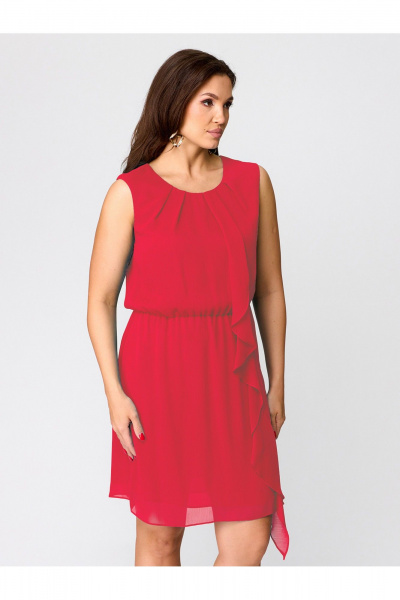 Летнее платье с резинкой на талии и мини-длиной Zlata 1814.1 красный - фото 6