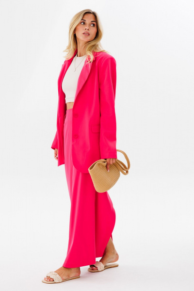 Яркий летний жакет в стиле фуксия из поливискозы FAMA 24019-2 фуксия - фото 6