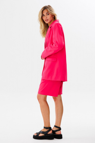 Яркий летний жакет в стиле фуксия из поливискозы FAMA 24019-2 фуксия - фото 5
