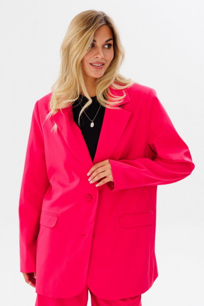 Яркий летний жакет в стиле фуксия из поливискозы FAMA 24019-2 фуксия - фото 2