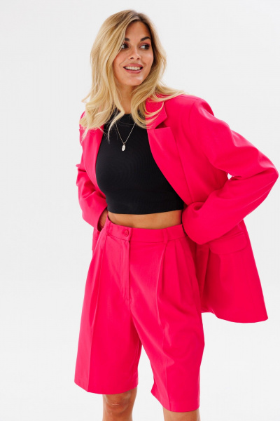 Яркий летний жакет в стиле фуксия из поливискозы FAMA 24019-2 фуксия - фото 3
