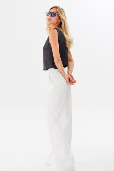 Классические белые брюки из поливискозы FAMA 24020-1 молочный_экрю - фото 7