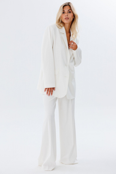 Классические белые брюки из поливискозы FAMA 24020-1 молочный_экрю - фото 3