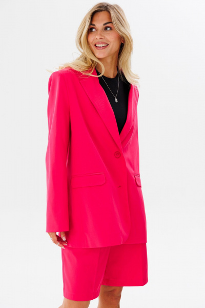 Розовые шорты с высокой талией и свободным кроем FAMA 24021-2 фуксия - фото 9