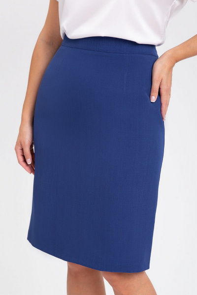 Классический костюм 2-ка из текстиля с юбкой и жакетом IVARI 10709 синий - фото 8