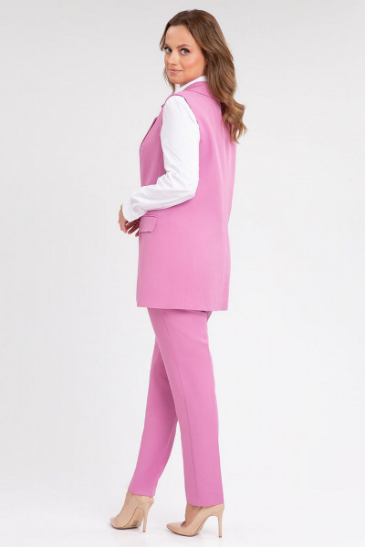 Костюм 2-ка из костюмного полотна с зауженными брюками IVARI 20403/1 лиловый - фото 4