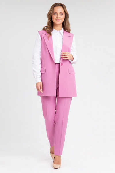 Костюм 2-ка из костюмного полотна с зауженными брюками IVARI 20403/1 лиловый - фото 1