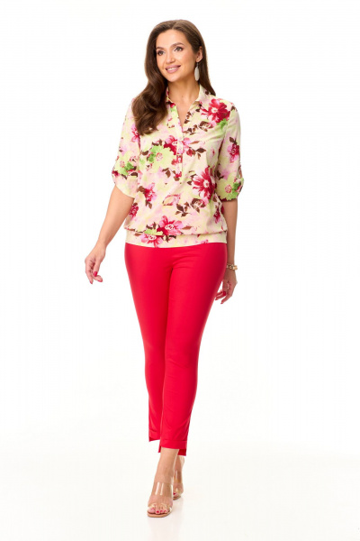 Летняя свободная блуза с ярким принтом Abbi 4042 - фото 13