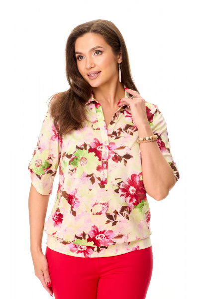 Летняя свободная блуза с ярким принтом Abbi 4042 - фото 3