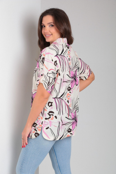 Рубашка свободного силуэта из хлопка на каждый день Modema м.755 - фото 3