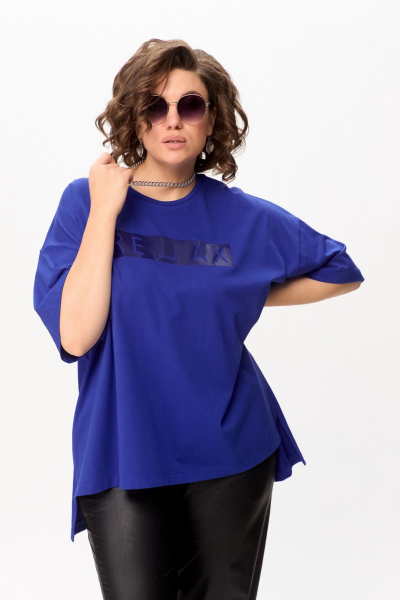 Трендовая футболка Oversize с принтом RELAX Bliss 181 электрик - фото 4