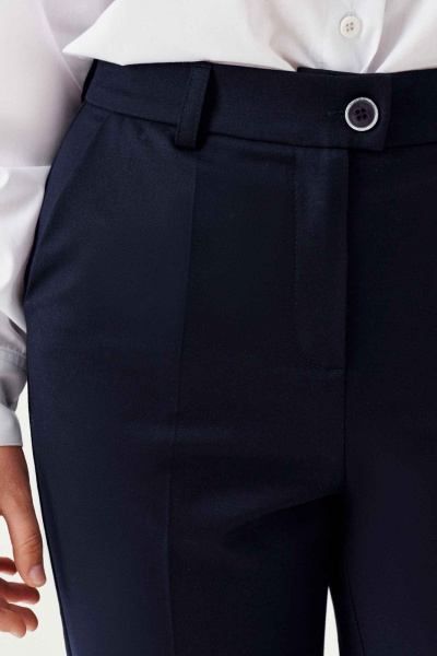 Прямые деловые брюки из поливискозной ткани Panda Kids 264761A-158 Синий - фото 2